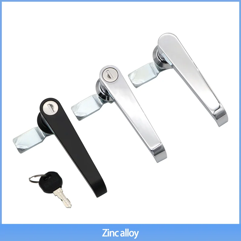 

New Zinc Alloy Handle Lock L-shaped Distribution Box Industrial Cabinet Door Lock for Electrical Cabinets for Control Boxes