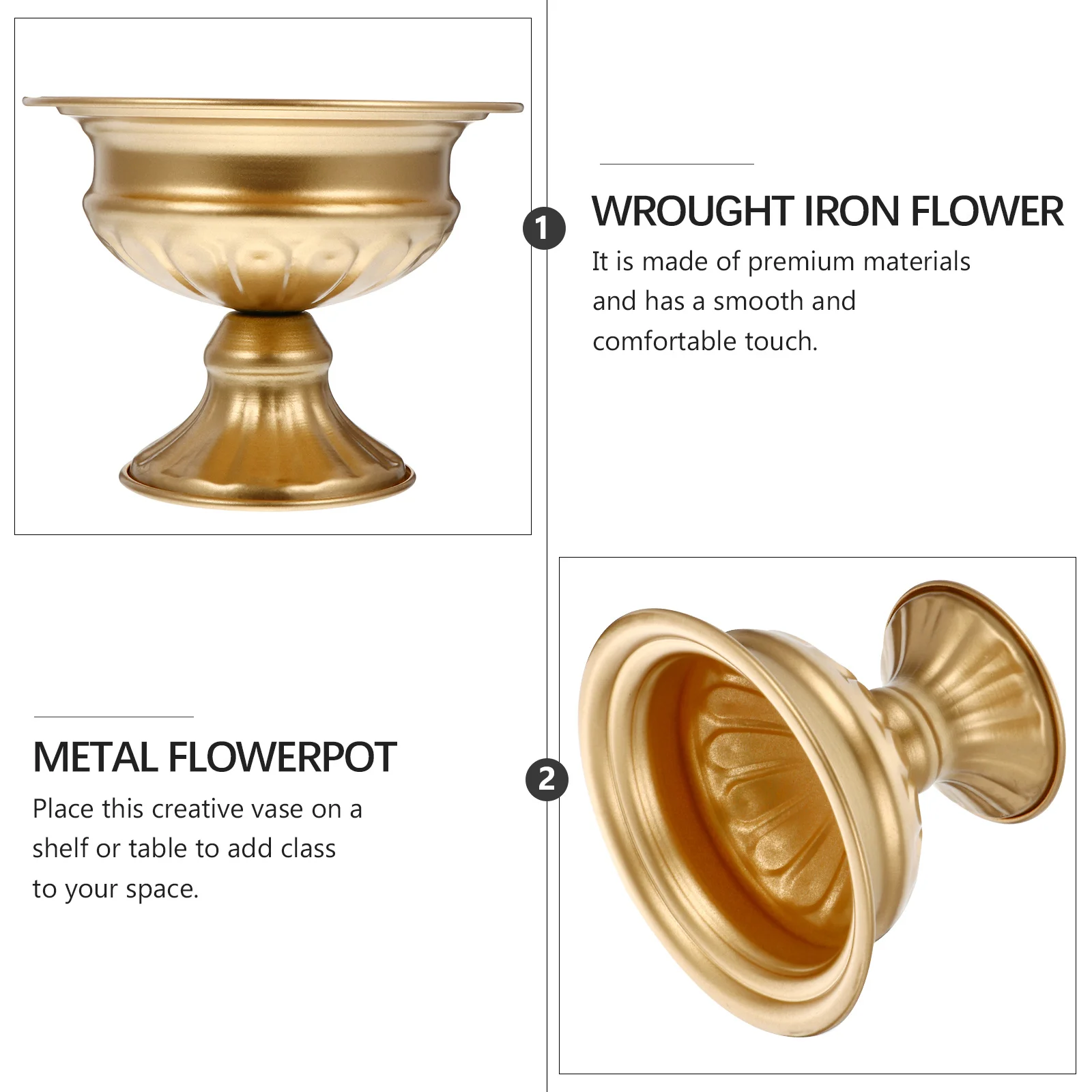 

2Pcs Vintage Iron Flower Vase Set Retro Desktop Tabletop Flower Arrangement Container Decoration Gift Choice