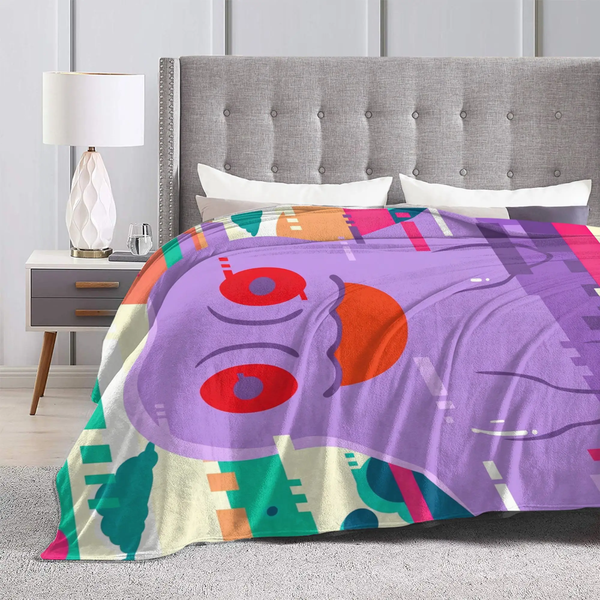 Chibi Monster Raids Again Blankets Coral Fleece Plush Spring Autumn Breathable Super Warm Throw Blankets for Bed Couch Rug Piece