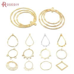 18K Gold Color Brass Round Circle Drop Shape Square Earrings Charms Connector Diy Jewelry Making Earrings Accessories for Women