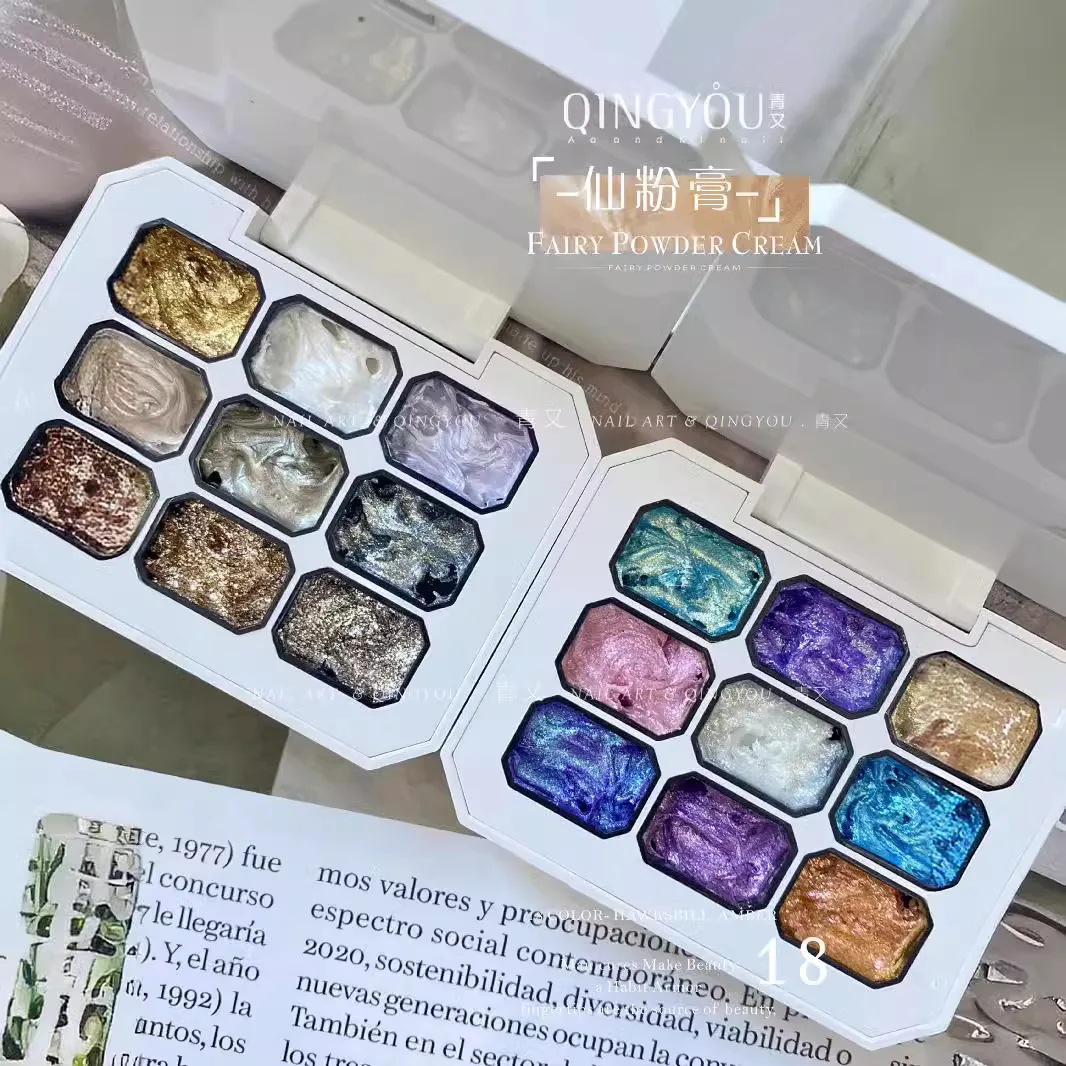 QINGYOU マルチカラー 97 色妖精パウダークリームセットネイルサロン 2025 新ファッションホット販売ネイルアートキット非毒性 Uv ジェル卸売
