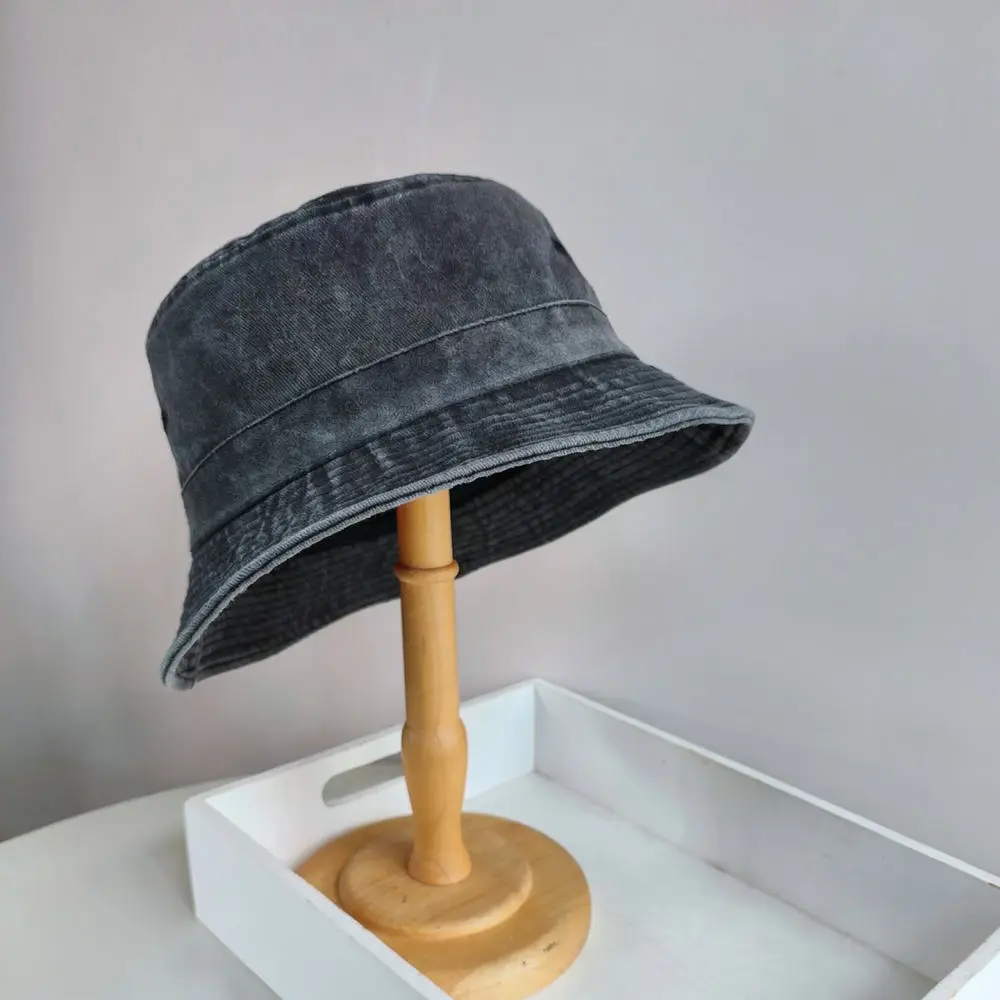 Cotton Bucket Hat For Large Head Women Sun Protection Foldable Wide Brim Casual Style Outdoor Travel Sun Cap