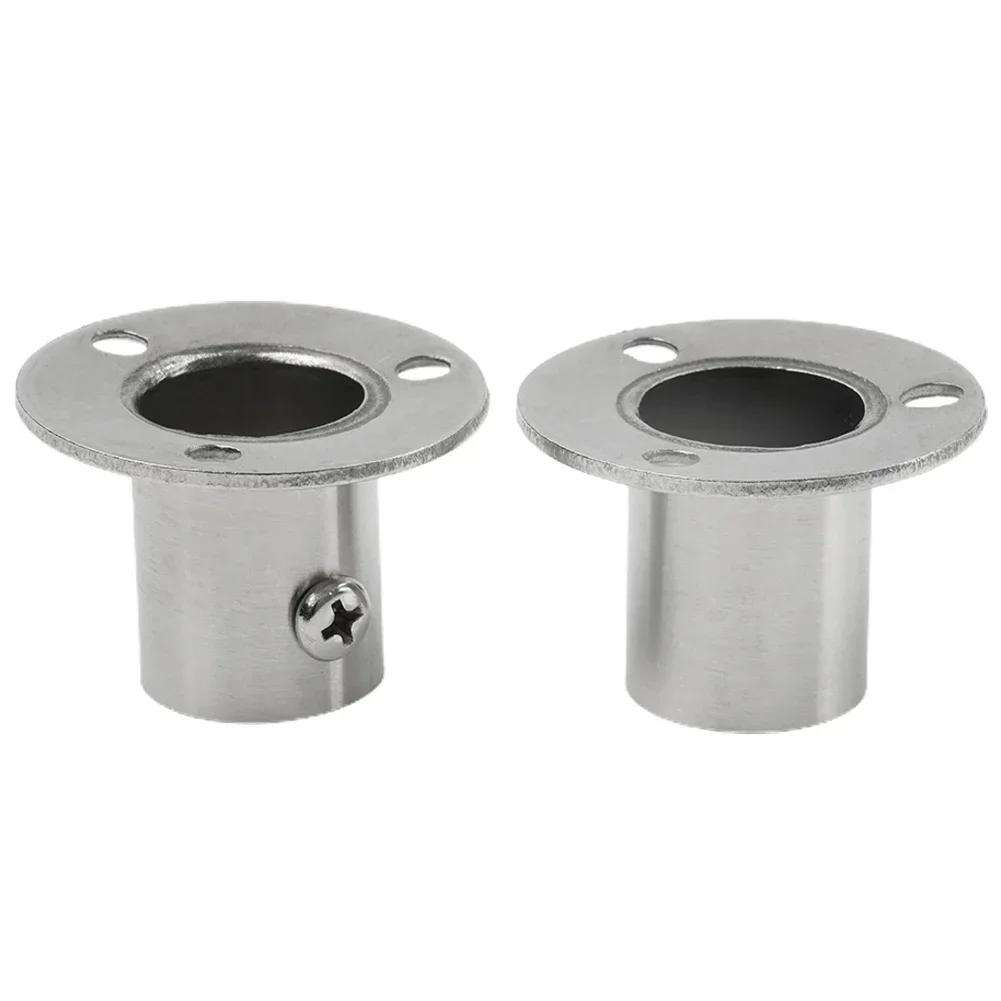 Soportes de barra de armario de 19,5mm, brida de armario de 22,5mm y 26mm, varilla de acero inoxidable de alta calidad, accesorios de soporte de 2 piezas