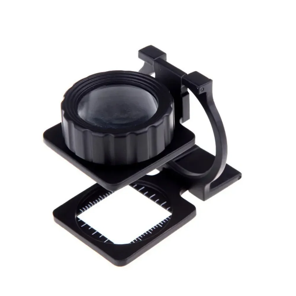 10X30mm Full Mini Pocket Metal Linen Tester Loupe Thread Counter Folding Cloth Magnifiers Lupa Magnifying Glass