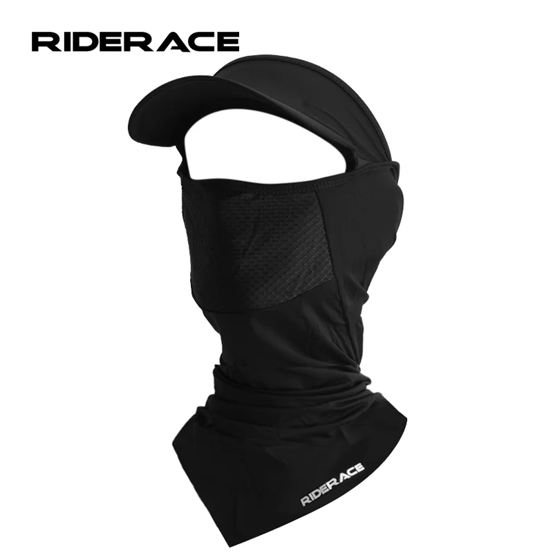 With Brim Cycling Headgear Ice Silk Sunscreen MTB Bike Hat Summer Cool Fishing Cap Breathable Full Face Mask Bicycle Equipment