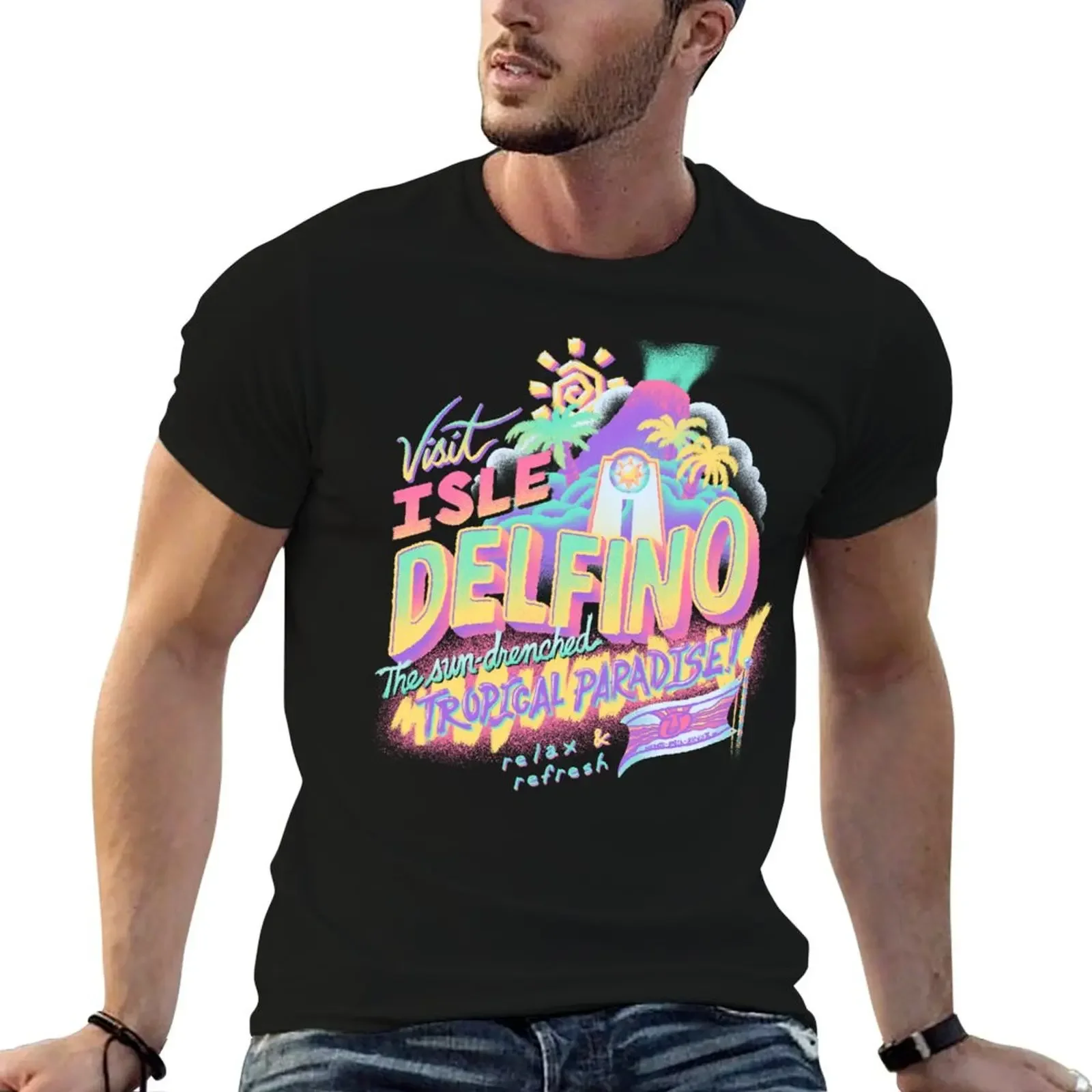 

Visit Isle Delfino T-Shirt blue archive vintage graphic tee clothes for men