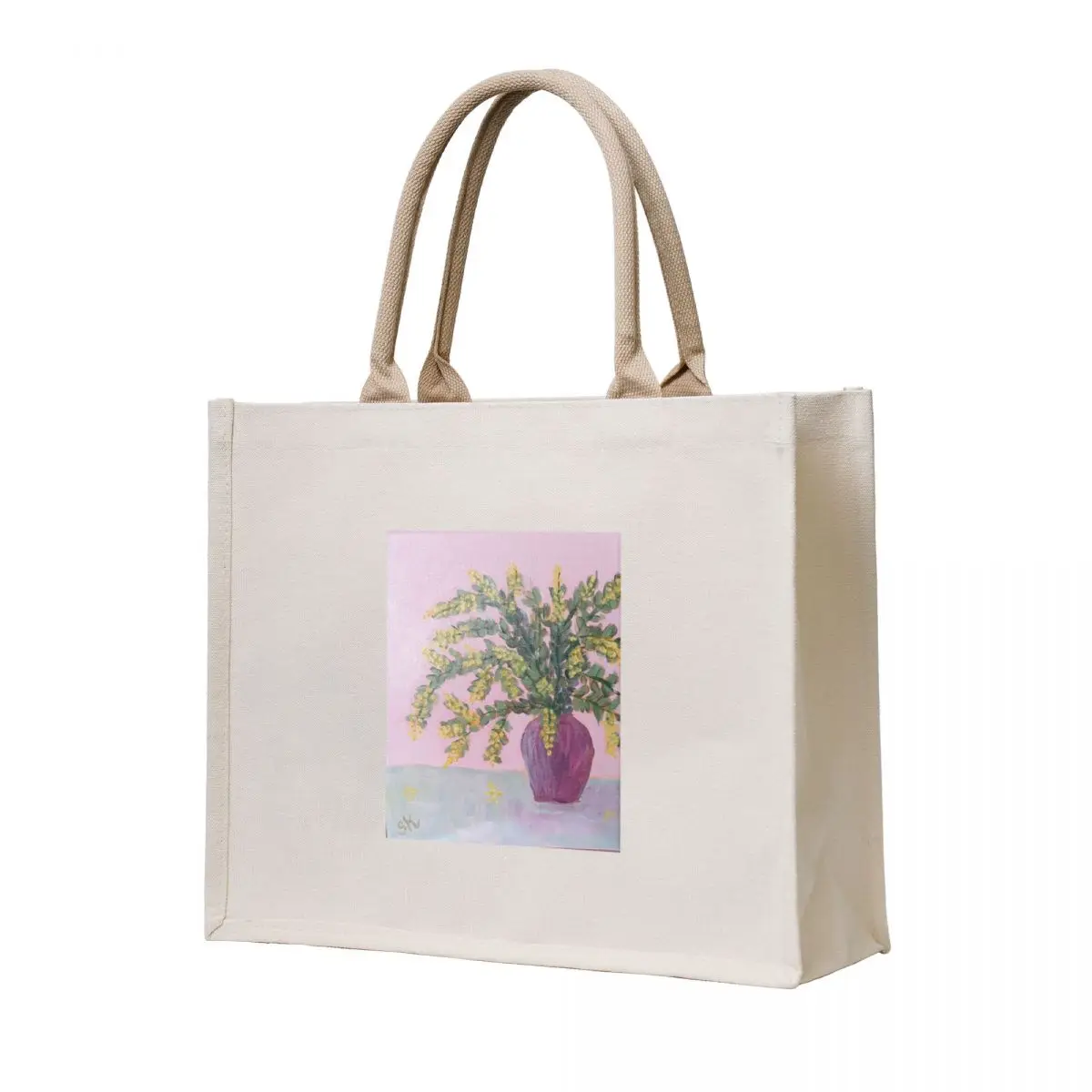 

Wattle in vase Tote Bag woman shopping bag Customizable tote bag Women's handbag Fabric