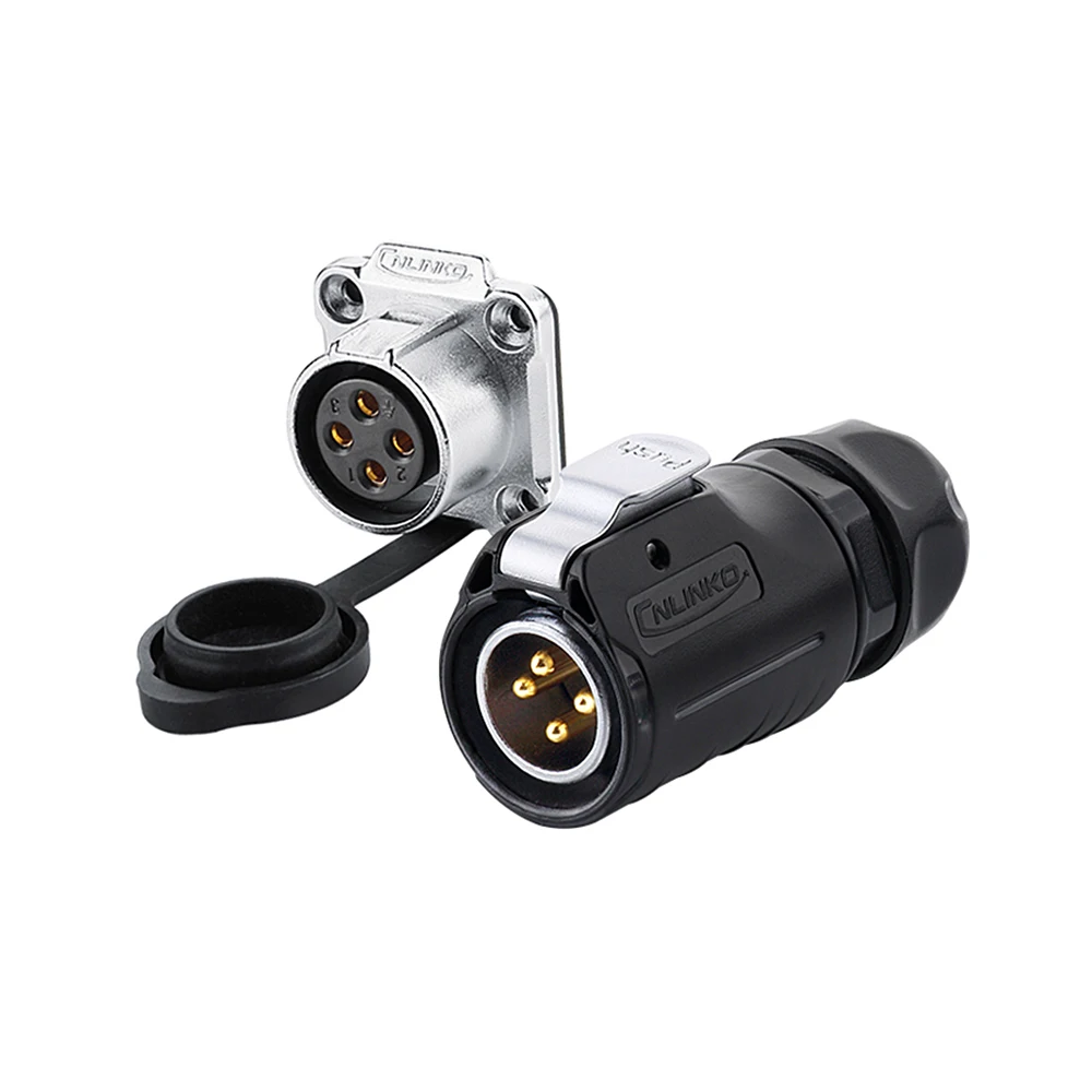 

Cnlinko LP20 Plastic 4 Pin IP68 Waterproof Male Female Electronic Aviation Power Connector