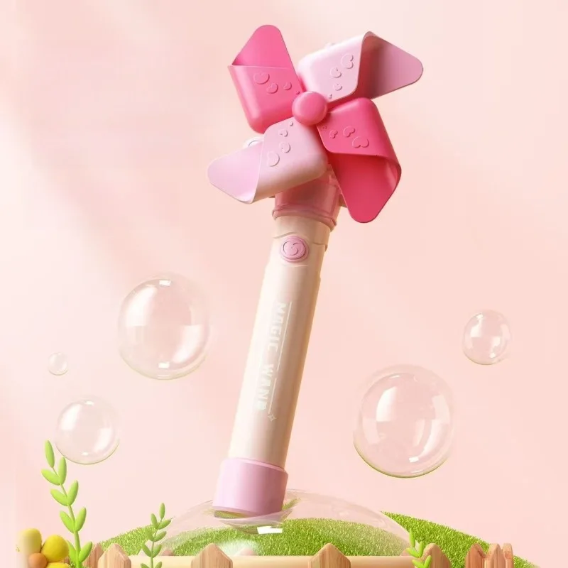 クリエイティブ全自動風車バブルマシンカラフルなライト回転風車かわいいおもちゃギフト女の子や子供のため