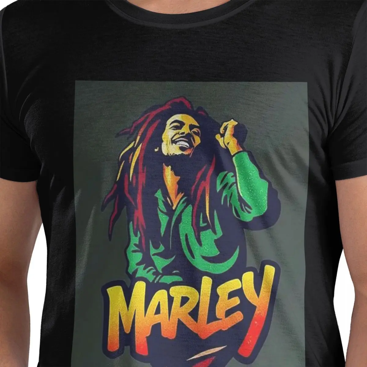 

Футболка Bob Marley Reggae из 100% хлопка, мужские модные футболки, мужские футболки с круглым вырезом и коротким рукавом, S-6XL