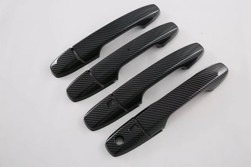 For Toyota VIOS 2023 2024 Car Accessories Carbon Fiber Style Door Handle Cover With Smart Key Hole Catch Cap Trim Molding