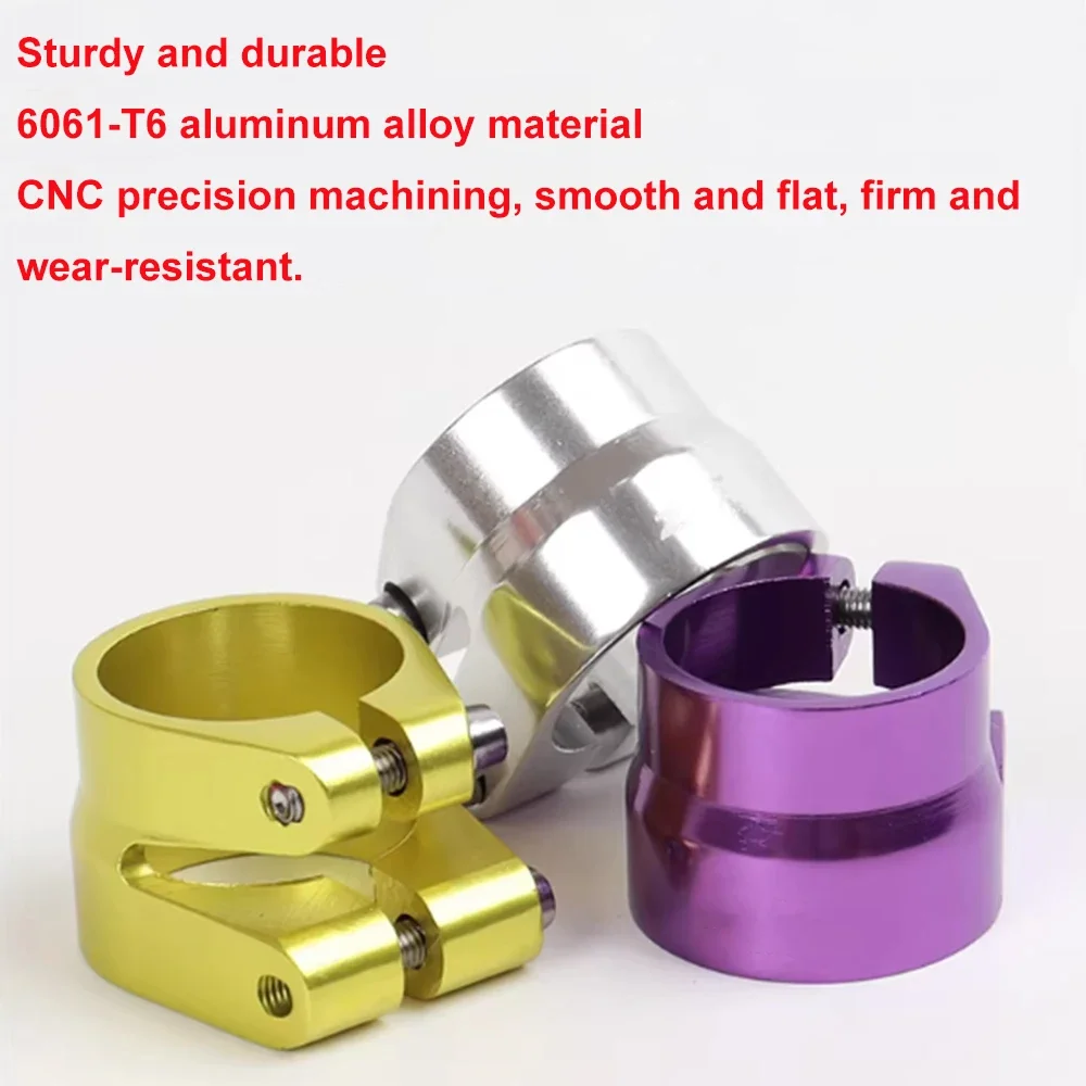 1pcs Bicycle Double Layer Seatpost Clamp Aluminum Alloy 27.2+31.8mm/31.8+34.9mm Seat Tube Clip For MTB Road Bike Cycling Parts