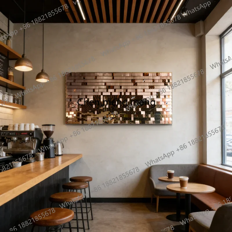 F150 Stainless steel Mosaic flash hotel living room decoration lobby restaurant art design wall background decoration