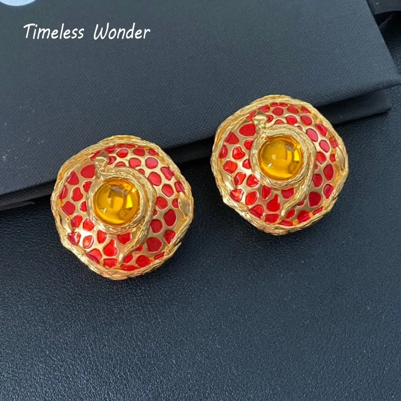 Timeless Wonder Fancy Zircon Geo Glass Statement Clip on Earrings for Women Designer Jewelry Runway Gift Brincos Luxury Top 4263