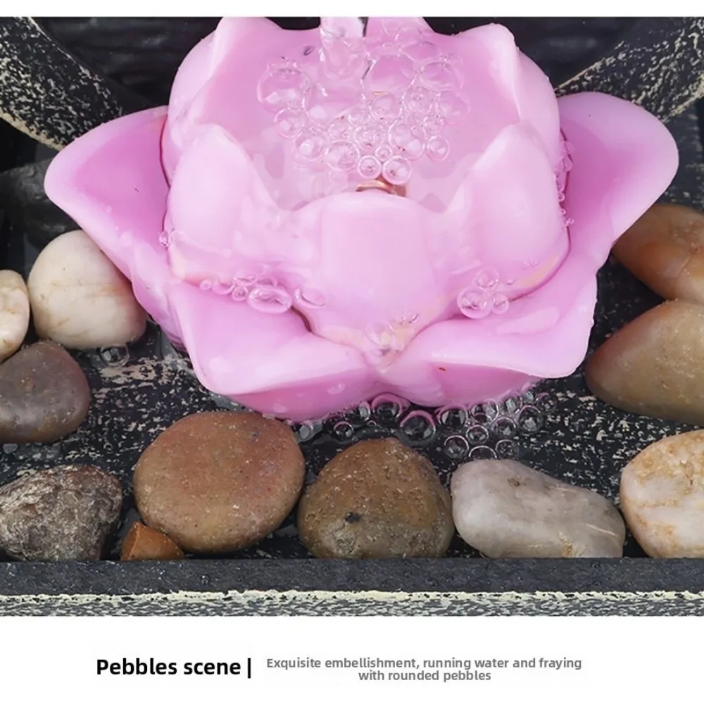 Circulating Water Flow Water Fountain Battery/Plugged in ABS Flowing Water Ornaments Micro Landscape Chinese Fengshui Waterfalls - view 5
