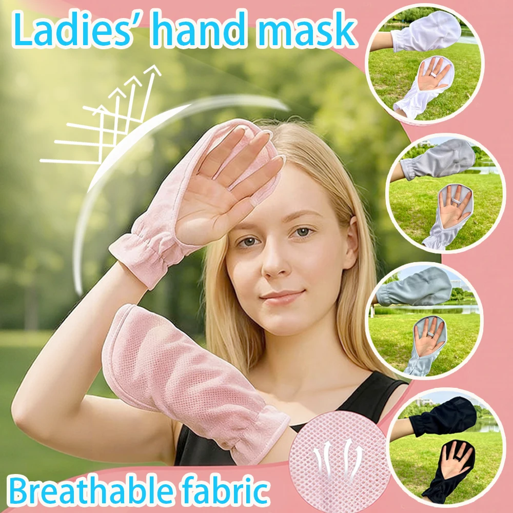 

Women's Fashion Half-Finger Arm Sleeves Breathable Cooling Hand Cover Adjustable Elastic Arm Wrap for Daily Use