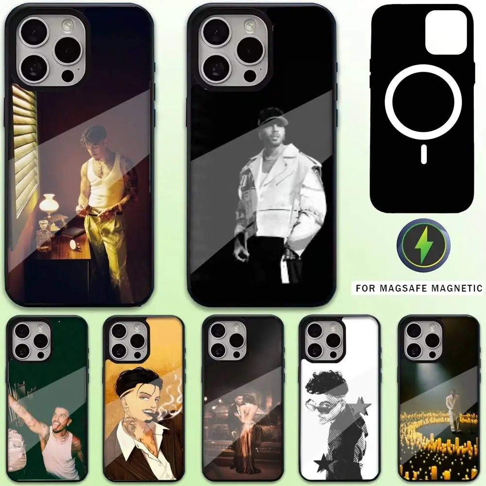 

Rauw Alejandro Cosa Nuestra Phone Case For iPhone17,16,15,14,13,12,11 Plus,Pro Max Magnetic For Magsafe Wireless Charging