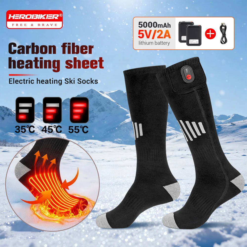 

Winter Heating Socks Warm And Windproof Rechargeable Heating Socks 5000mAh Heating Socks Snow Motorcycle Outdoor Heating Boots
