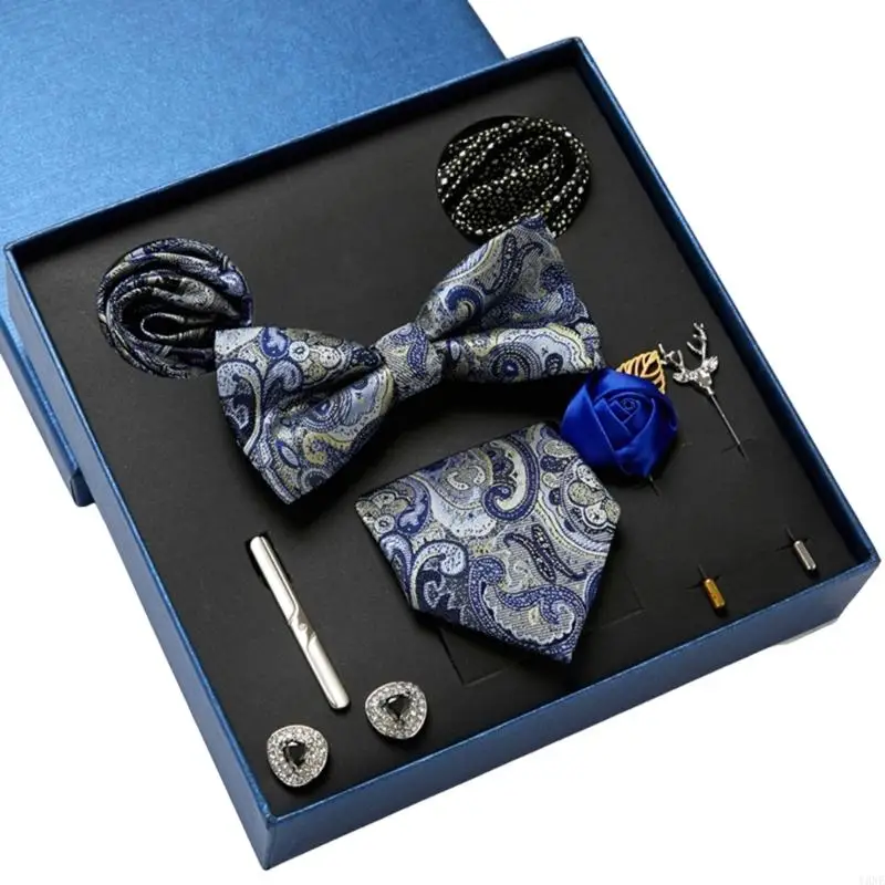 

Y3NE 9 шт. мужской галстук с цветочным узором, праздничный подарочный набор и коллекция аксессуаров, подарок