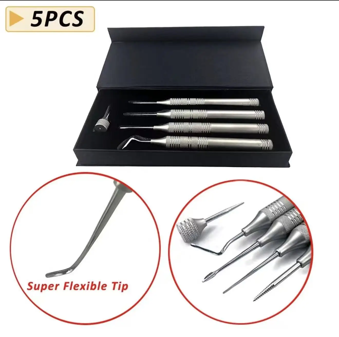 

5Pcs Periotomes Atraumatic Extraction Teeth Removal Dental Implant Instruments