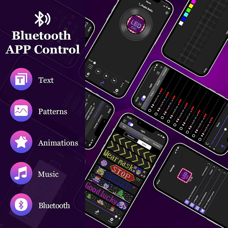 لتقوم بها بنفسك شاحنة/سيارة عرض مرن ضوء RGB LED مصفوفة بكسل شاشة بلوتوث App التحكم للبرمجة لافتات إعلانية متحركة