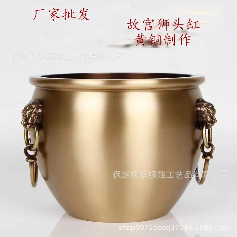 Brass production brushed lion head cylinder copper cylinder Forbidden City waterproof cylinder meter cylinder support generation