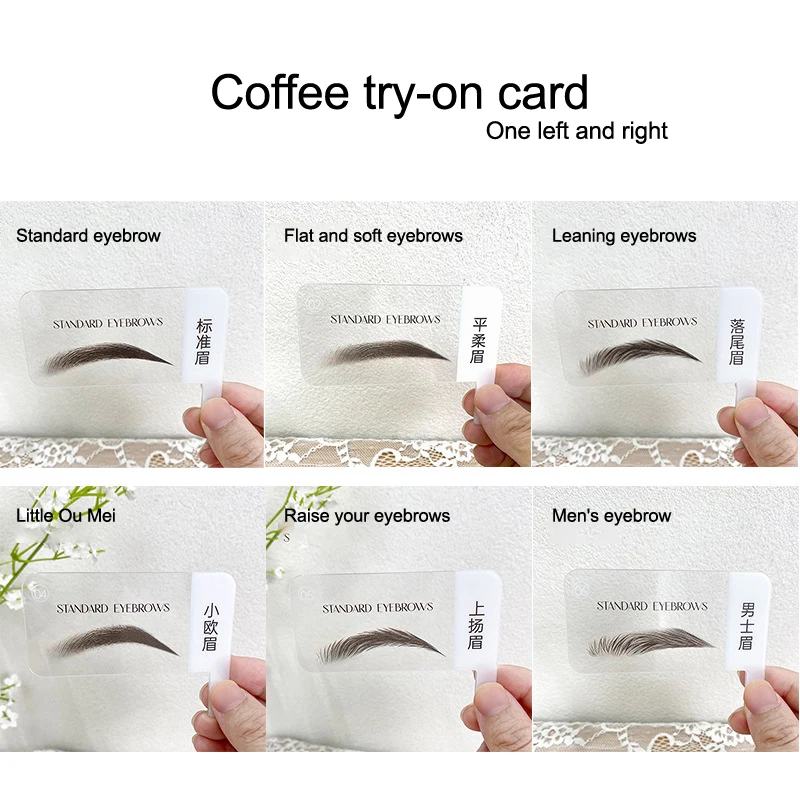 Scheda di prova per sopracciglia da donna in 6 stili Strumento di prova pre-applicazione professionale per l'esposizione del salone di stili di sopracciglia popolari
