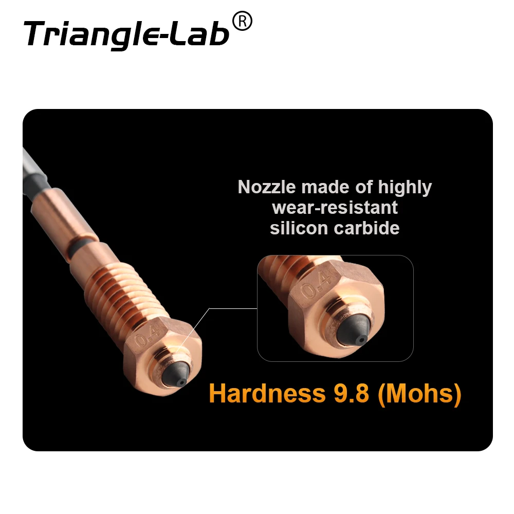 Trianglelab Phaetus 0,4 MM Sic Nextruder Prusa MK4 Bico MK4S Material atualizado, adequado para necessidade de alta resistência ao desgaste