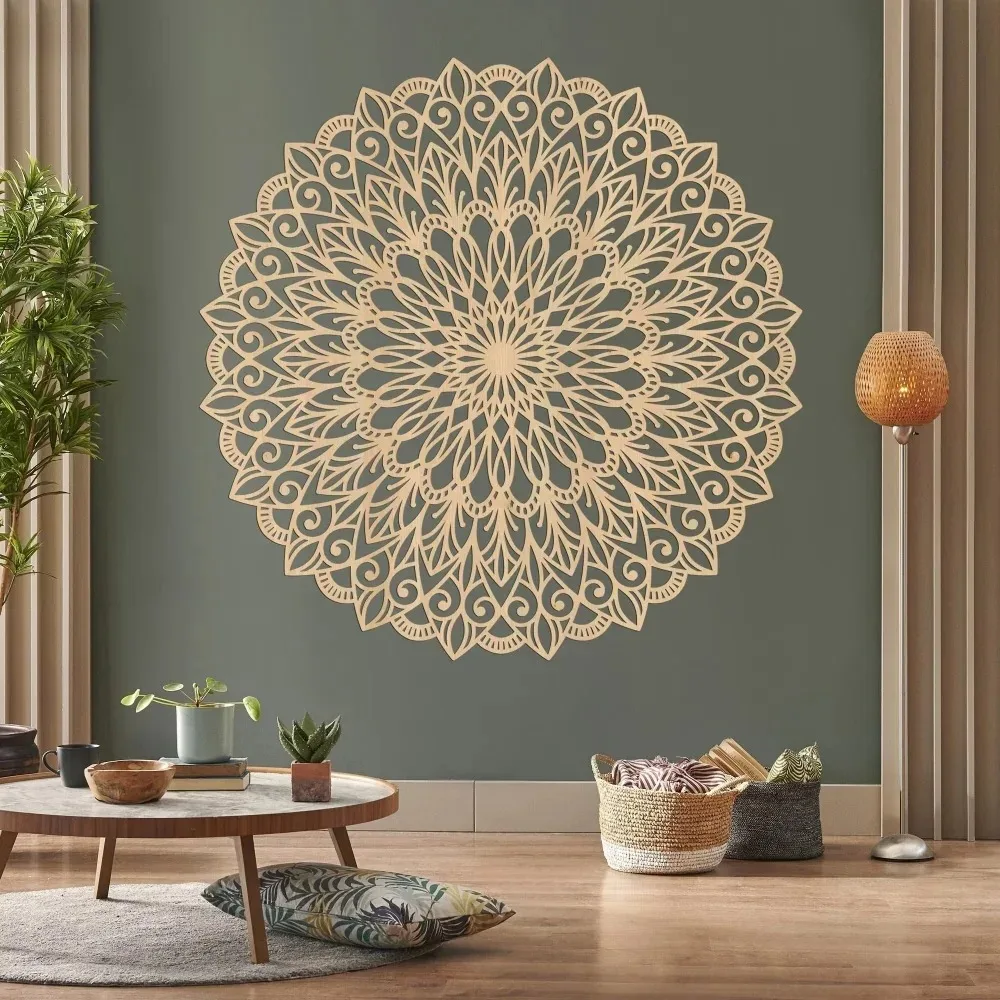 Metall-Mandala-Wandkunst, Elegantes Metallpaneel als Wohndekoration mit Einzigartigem Design