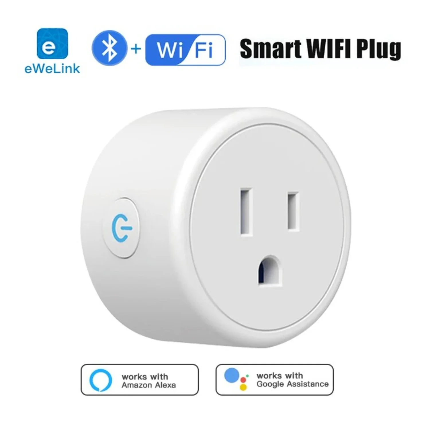 

EWeLink Wifi+Bluetooth Smart Plug Socket Wireless Smart Appliance Scene Linkage Voice Assitant