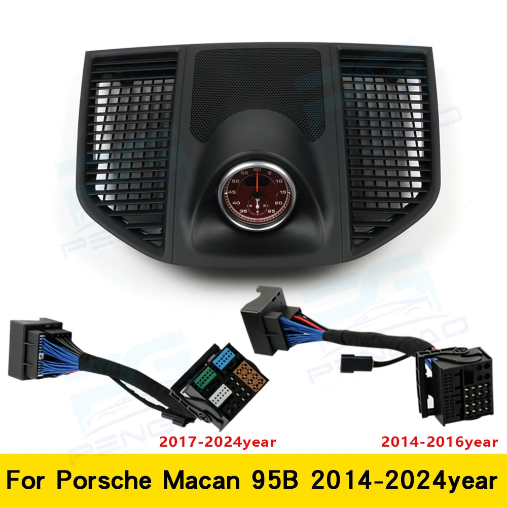 Car Stopwatch Clock Cover For Porsche Macan 95B 2014-2025 sports chrono watch Interior Time Gauges  Modified Parts Accessories