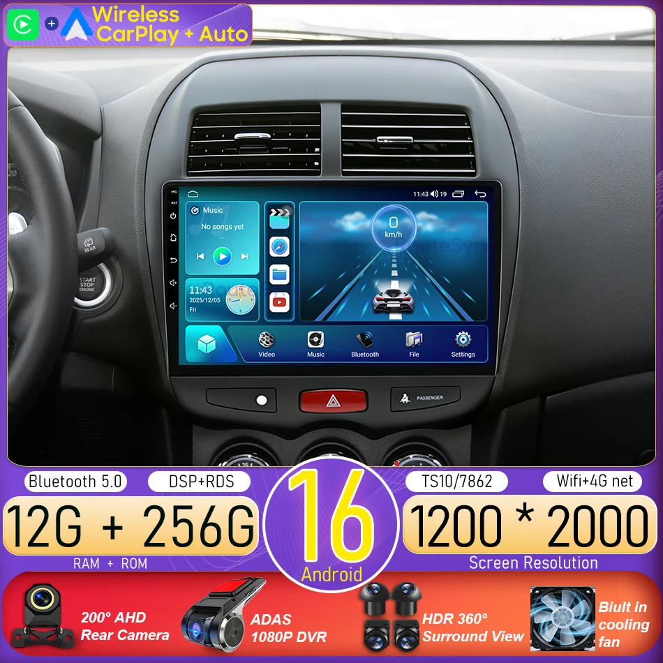 

Для Mitsubishi ASX 1 2010-2016: Автомагнитола Android, мультимедийный видеоплеер, GPS-навигация, стереосистема, CarPlay, головное устройство (без 2DIN)