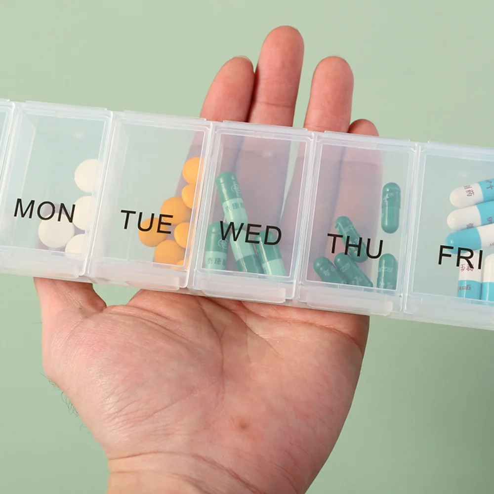 Hot New Weekly Large 7 Day 7 Grids Premuim Pill Case Organizer Box Storage Container for Vitamin Medicine Supplements Fish Oil