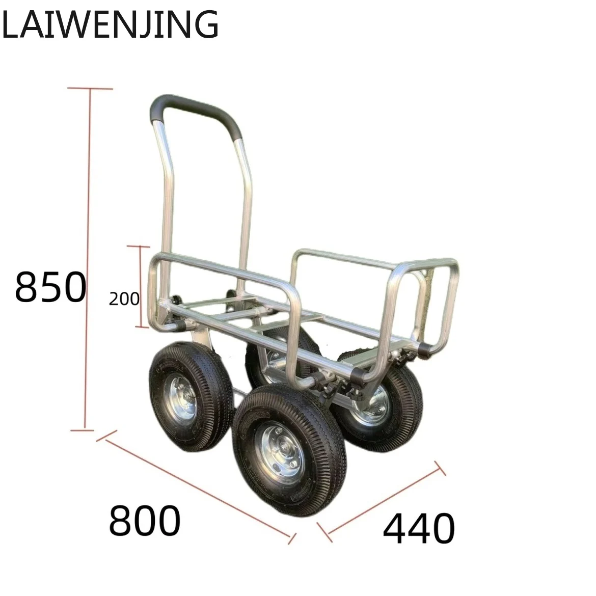 

HLZ four-wheel multi-function cart silent flat hand push tool cart household truck