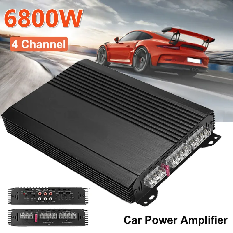 6800W 4-channel 4-way Car High Power Amp Amplifier Universal Sound Subwoofer Professional 12V Audio Amplifiers for Speakers