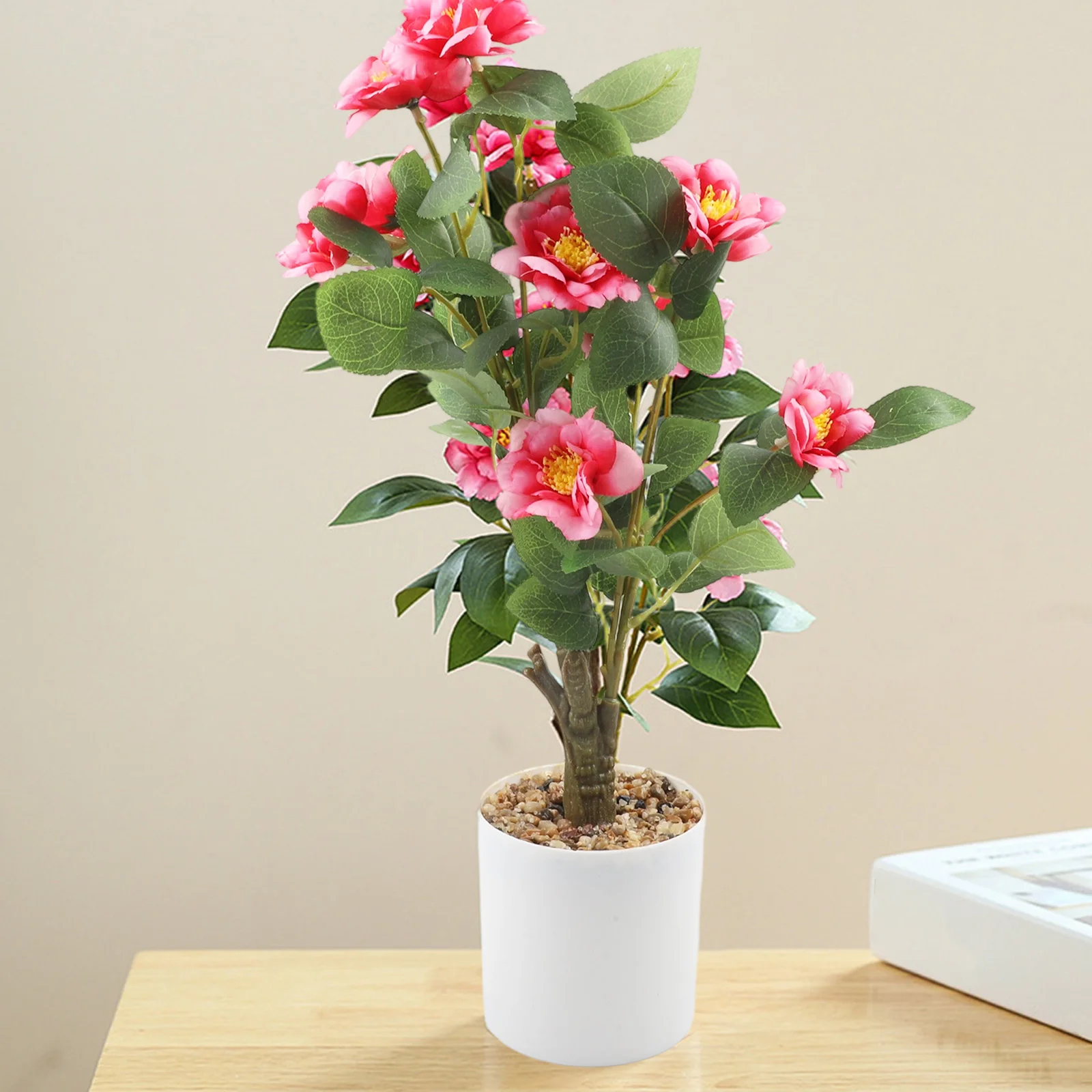 Artificial camellia bonsai plant in for decorative indoor use for enhancing For office with greenery Artificial