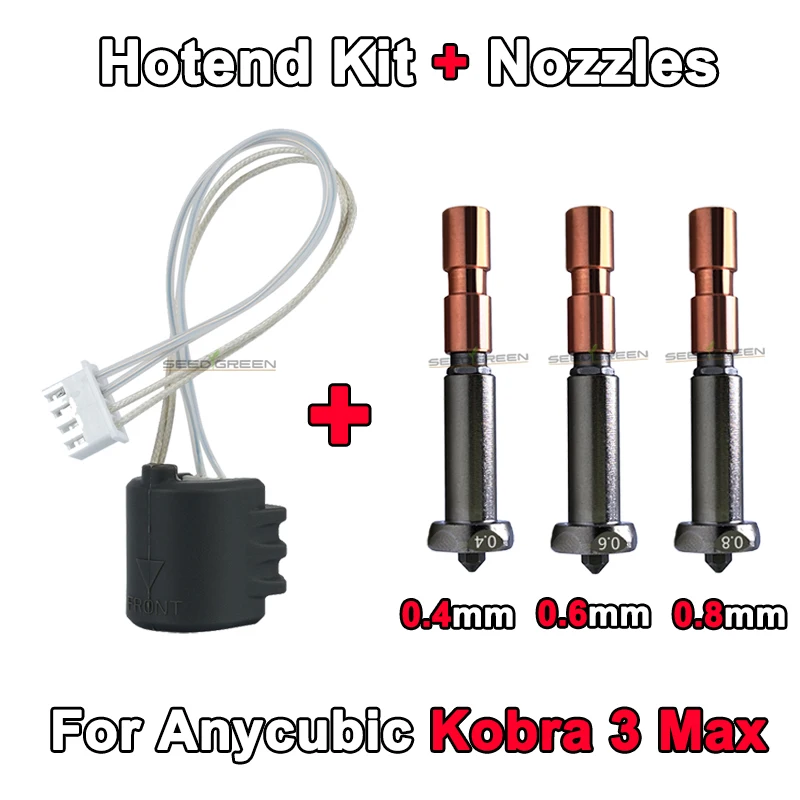 Neu verbesserte Düse für Anycubic Kobra 3 Max. Kehle Kobra 3 Max Combo Düse 0,4 mm 0,6 mm 0,8 mm schnelle Erwärmung