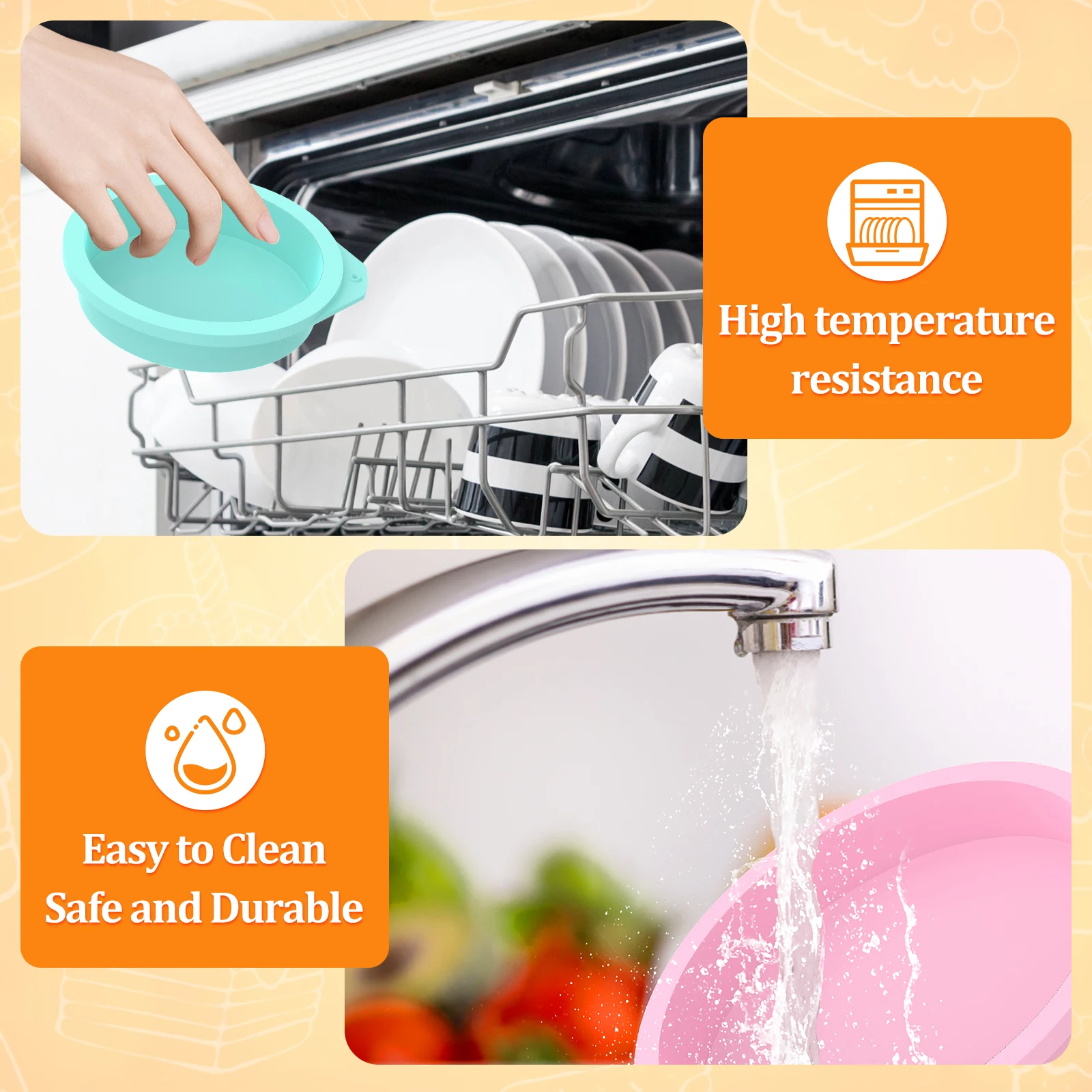8Pcs Silicone Air Fryer Egg Mold Nonstick Egg Poacher Cup Cake Pudding Muffins Baking Trays Easy to Release Kitchen Baking Mold view 5
