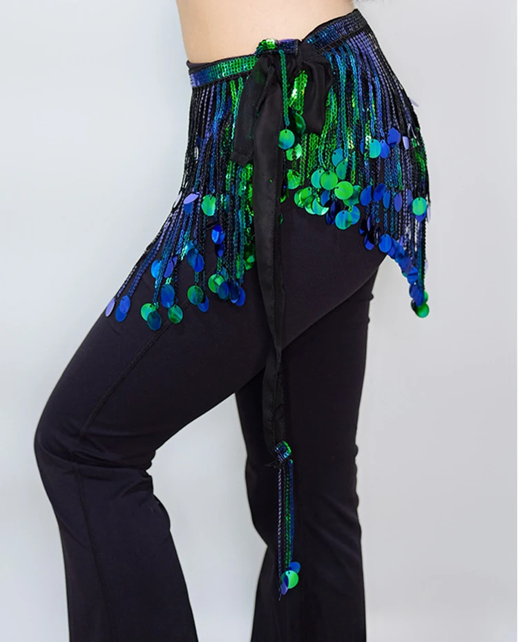 여성 벨리댄스 벨트 시미 재즈 댄스 반짝이 힙 스카프 스팽글 프린지 벨트 나이트클럽 장식 팝 페스티벌 태슬 힙 랩