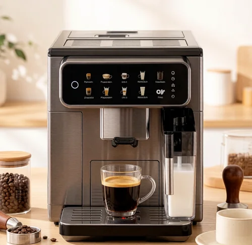 Cafetera Italiana Con Depósito De Leche Y Función De Espuma