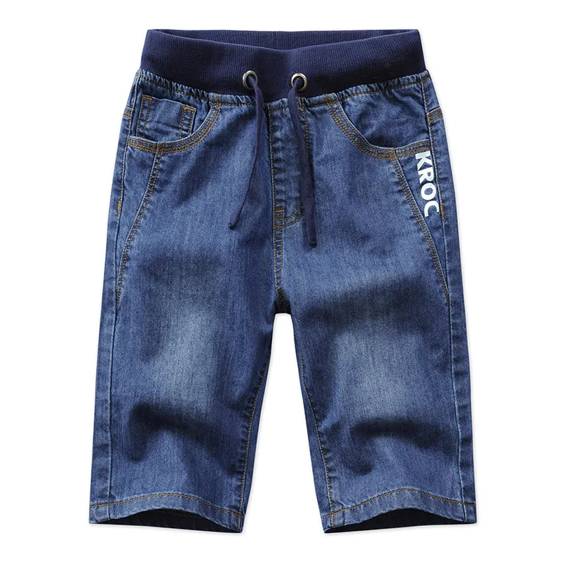 Children Jeans Shorts Summer Fashion Lattice Design Kids Leisure Denim Short Pants For Teenager Boys 2-14 Year Child Wear