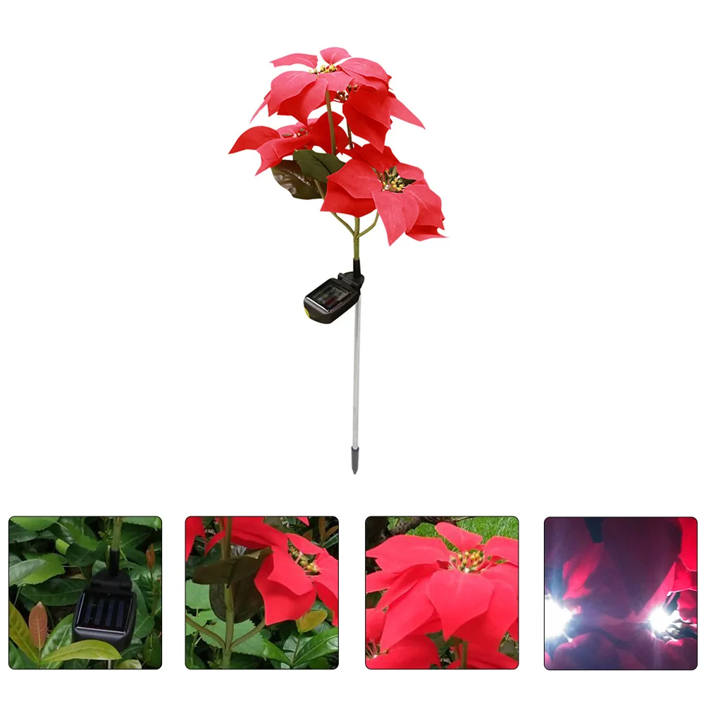 

Solar Powered Christmas Decorations PVC Stainless Steel Suede Flowers Lawn Light Outdoor Xmas Garden Decorative Lamp