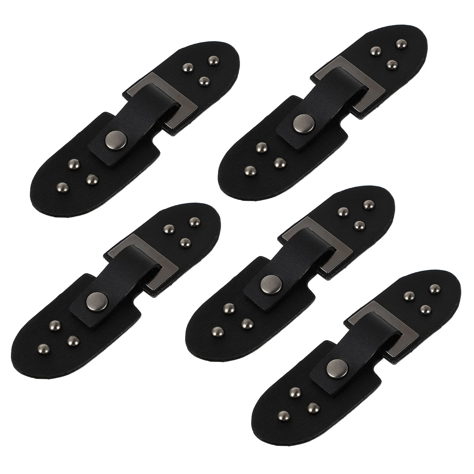 5 Pairs Metal Buckle Coat Replacement Buttons PU Toggle Buckles Clothing Accessories Duffle Bag Closure