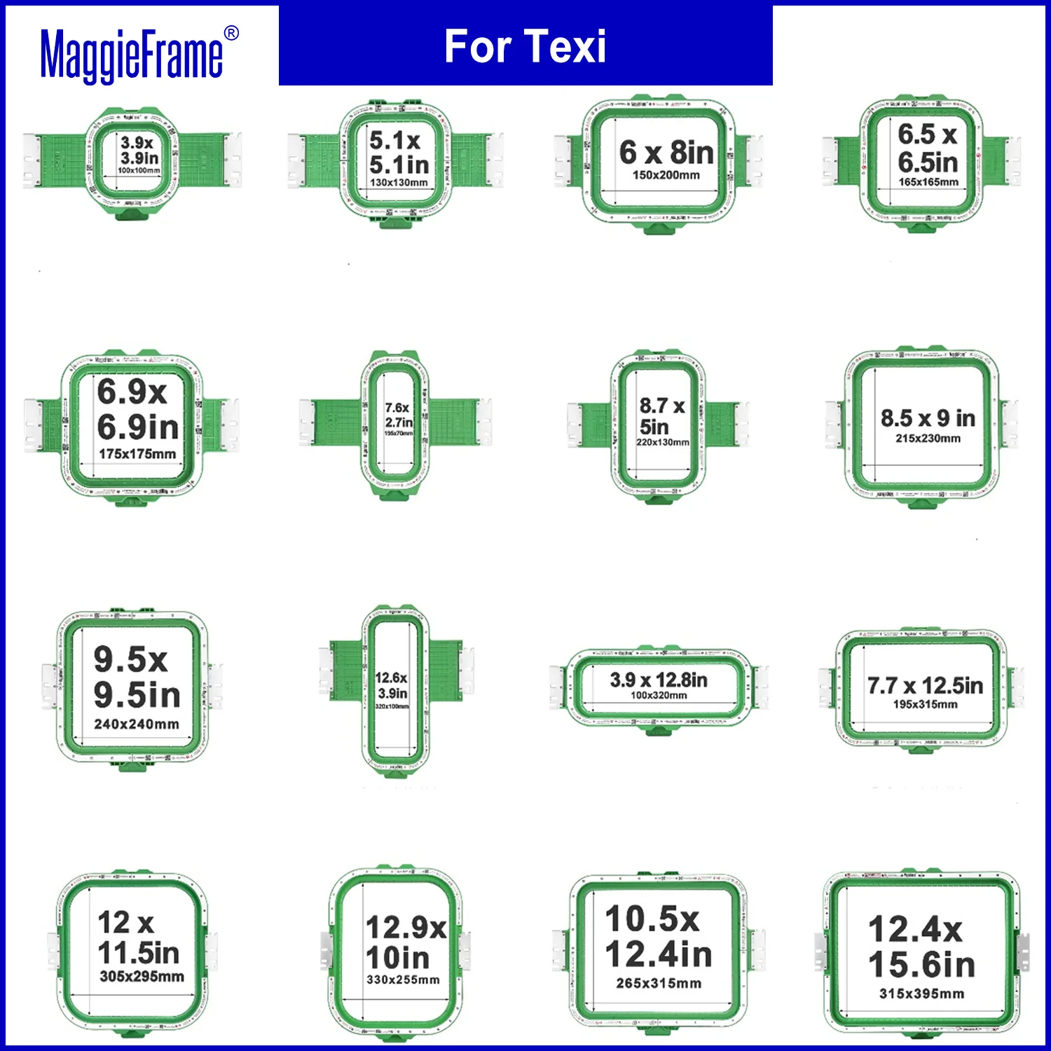 

MaggieFrame Mighty Hoop Master Magnetic embroidery hoop for TEXI IRIS10 IRIS12 TEXI 1501TS PREMIUM Embroidery Machine HoopMaster