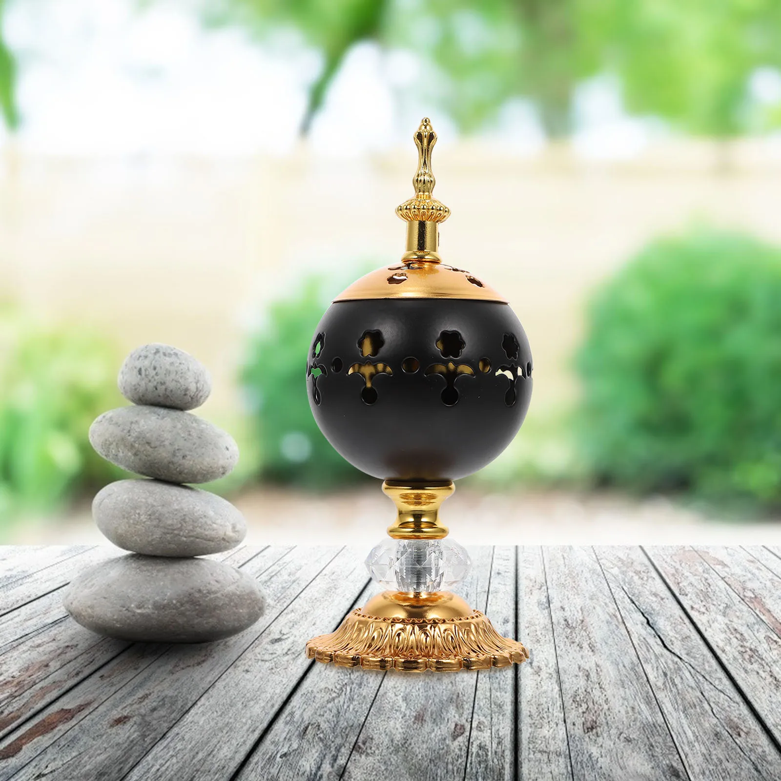 

Iron Art Incense Burner Hollow Censer Metal nament Decor Household Aroma Stove Practical Gift Study Bedroom Sauna Yoga