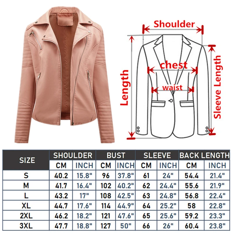 Black Lapel Women Faux Leather Jacket Spring Autumn Zipper Casual Pu Coat Female Biker Outerwear Ladies Clothes S-L XL XXL XXXL