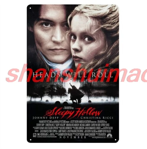 Sleepy Hollow Johnny Depp Movie Metal Poster Tin Sign 20x30cm Collectable Plate sign