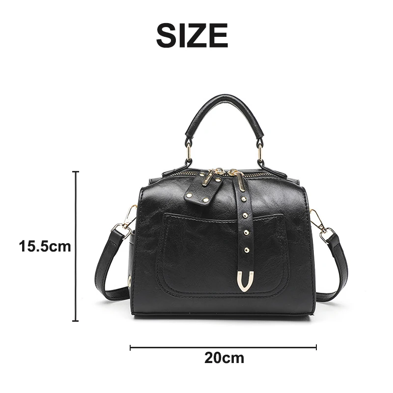 Retro Style Women\'s Bags 2024 New Luxury Boston Crossbody Bag Fashion PU Leather Women Handbags 8239LZF