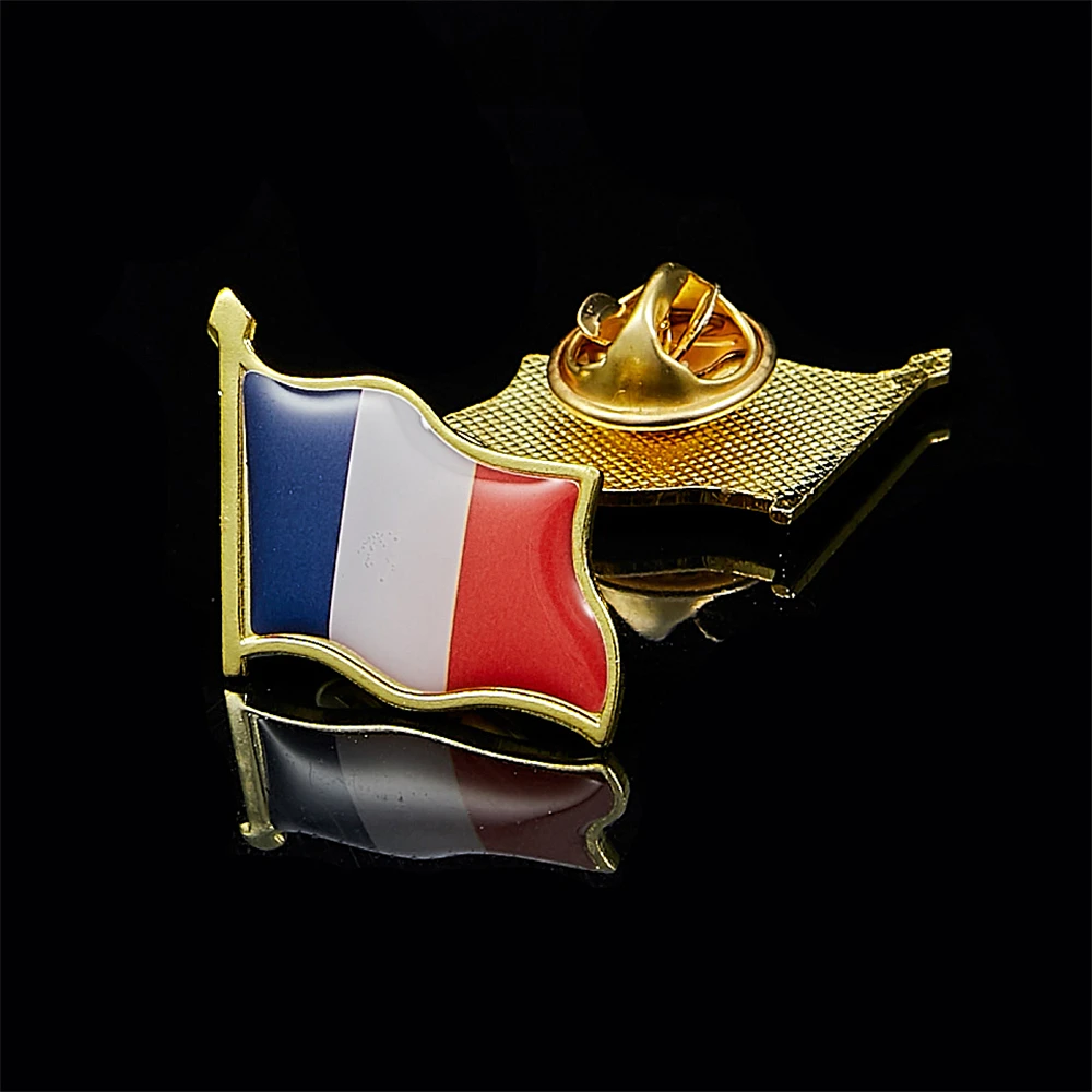 French Flag Epoxy Lapel Pin Badge/Brooch France Tricolore Rebublique Francaise Pins Decoration