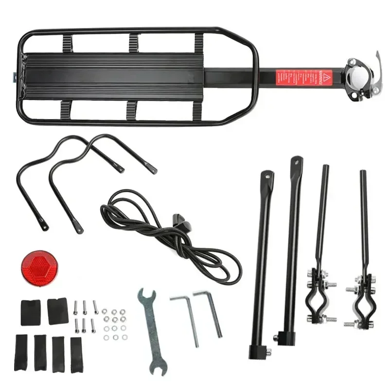 

Aluminum Alloy Bicycle Rear Seat Rack Mountain Bike Luggage Carrier With Reflective Plate Cycling Riding Equipment